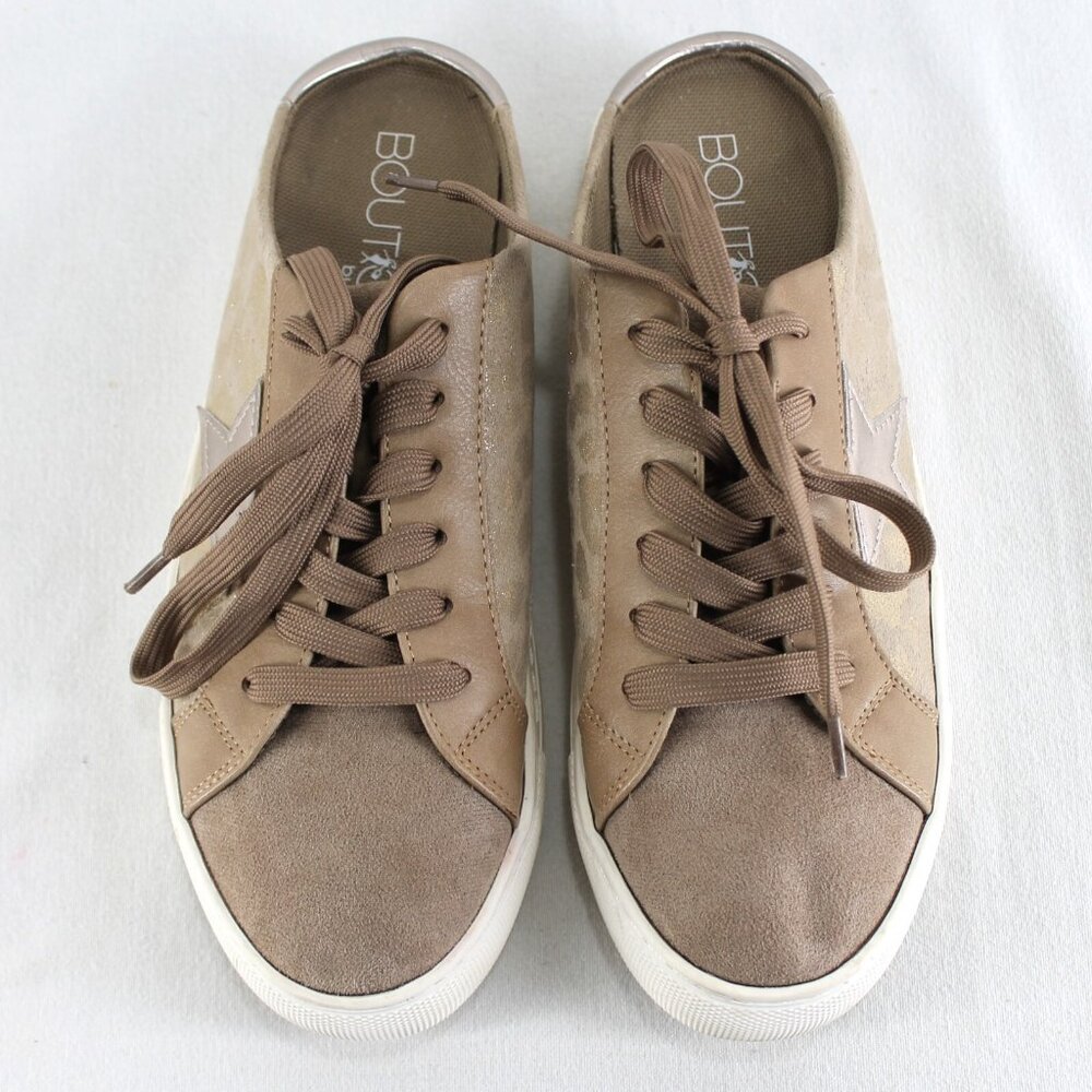 Boutique by Corkys Spiked Sneaker Mule Womens Size 8 Brown Gold Leopard Shoes - Picture 4 of 10